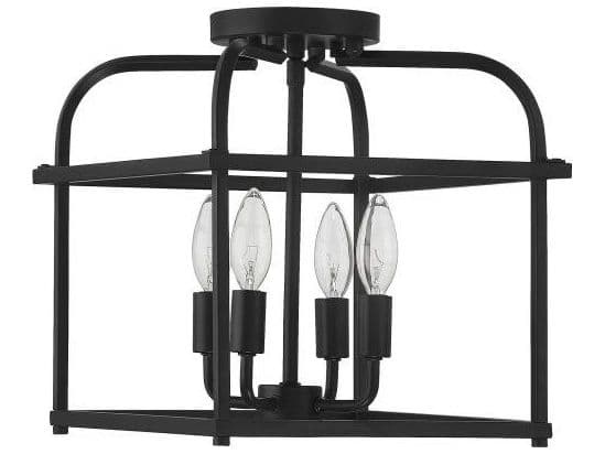 Savoy House Meridian 4-Light Matte Black Semi Flush Mount