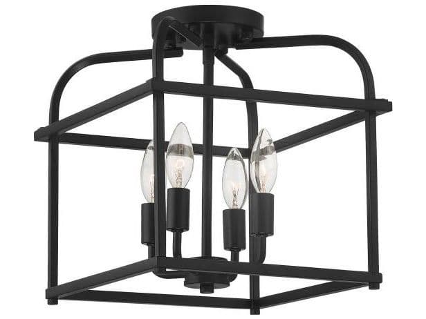 Savoy House Meridian 4-Light Matte Black Semi Flush Mount