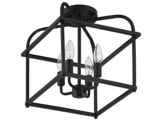 Savoy House Meridian 4-Light Matte Black Semi Flush Mount