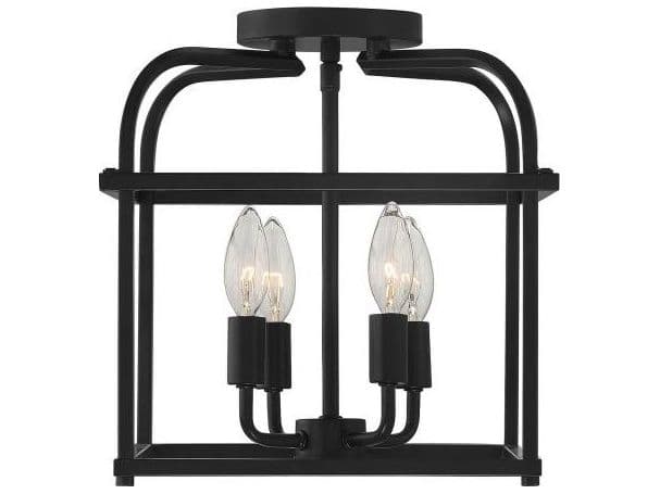 Savoy House Meridian 4-Light Matte Black Semi Flush Mount