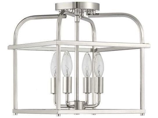 Savoy House Meridian 4-Light Polished Nickel Semi Flush Mount