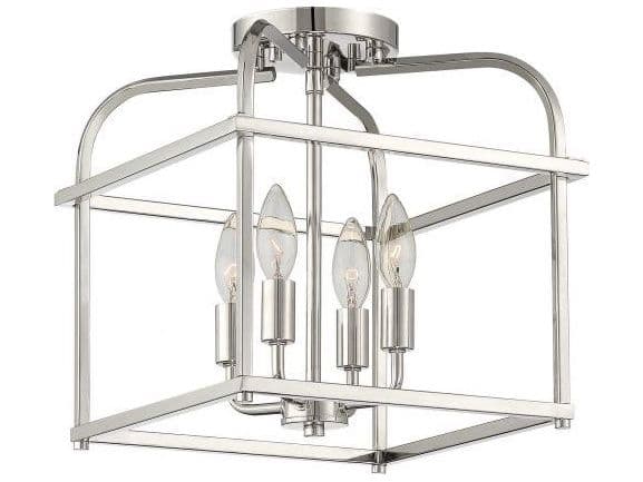 Savoy House Meridian 4-Light Polished Nickel Semi Flush Mount