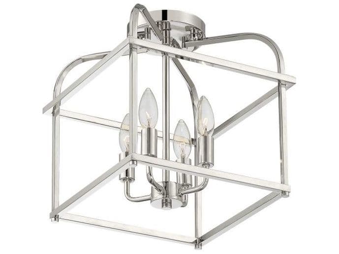 Savoy House Meridian 4-Light Polished Nickel Semi Flush Mount