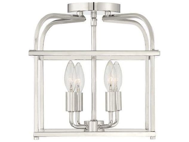 Savoy House Meridian 4-Light Polished Nickel Semi Flush Mount