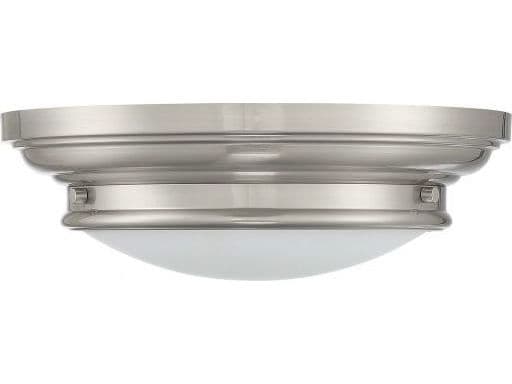 Savoy House Meridian 2-Light Brushed Nickel Glass Drum Geometric Flush Mount