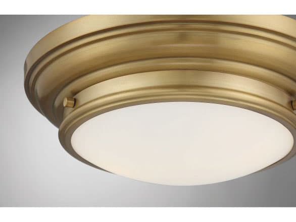 Savoy House Meridian 2-Light Natural Brass Glass Bowl Geometric Flush Mount