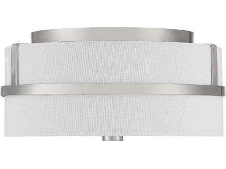 Savoy House Meridian 2-Light Brushed Nickel Drum Geometric Flush Mount