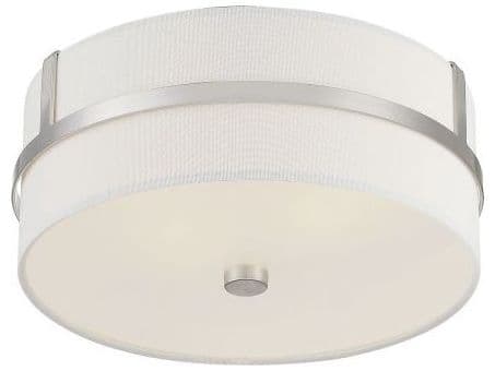 Savoy House Meridian 2-Light Brushed Nickel Drum Geometric Flush Mount