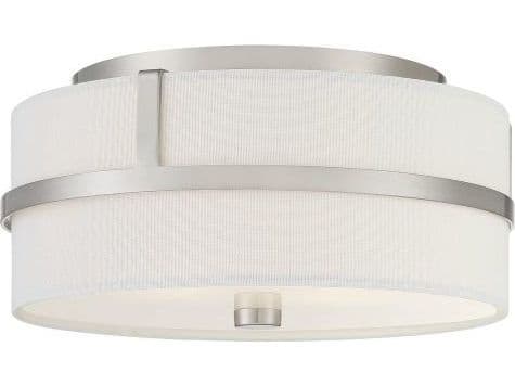 Savoy House Meridian 2-Light Brushed Nickel Drum Geometric Flush Mount