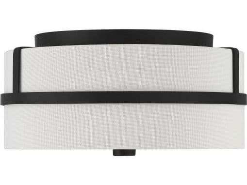 Savoy House Meridian 2-Light Matte Black Drum Geometric Flush Mount