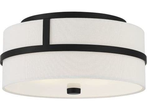 Savoy House Meridian 2-Light Matte Black Drum Geometric Flush Mount