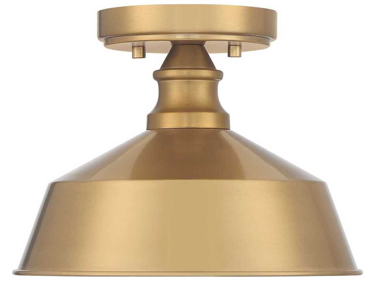 Savoy House Meridian 1-Light Natural Brass Dome Semi Flush Mount