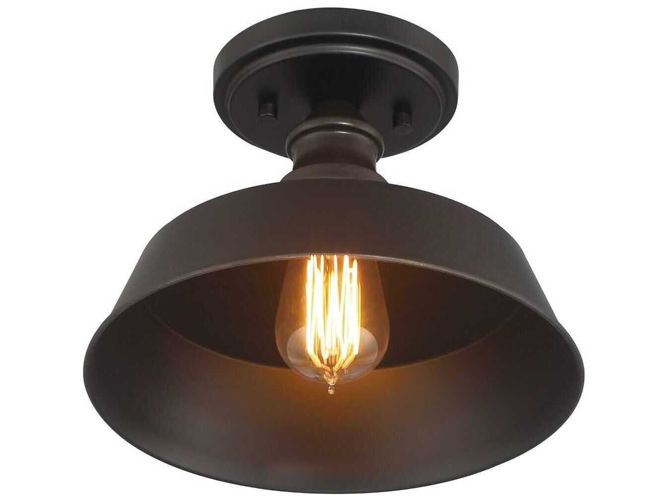 Savoy House Meridian 1-Light Oil Rubbed Bronze Semi Flush Mount
