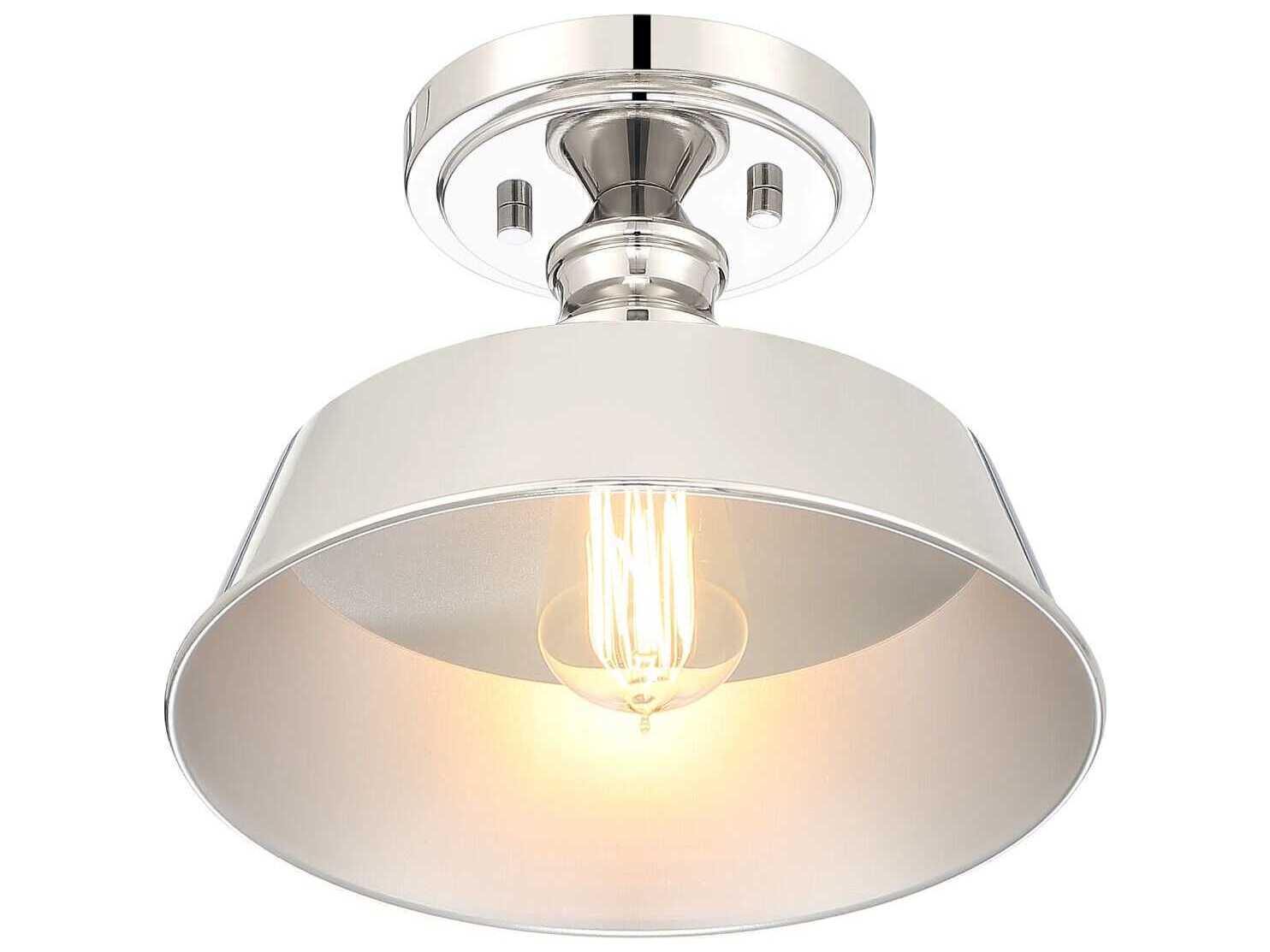 Savoy House Meridian 1-Light Polished Nickel Semi Flush Mount
