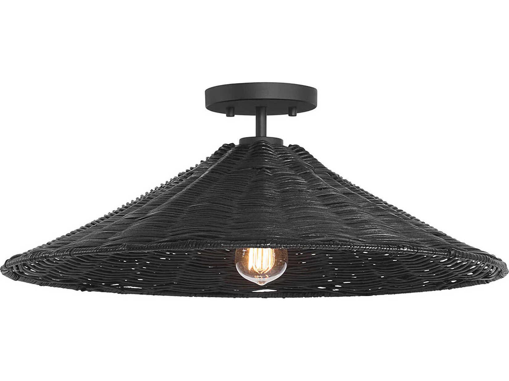 Savoy House Meridian 1-Light Matte Black Semi Flush Mount