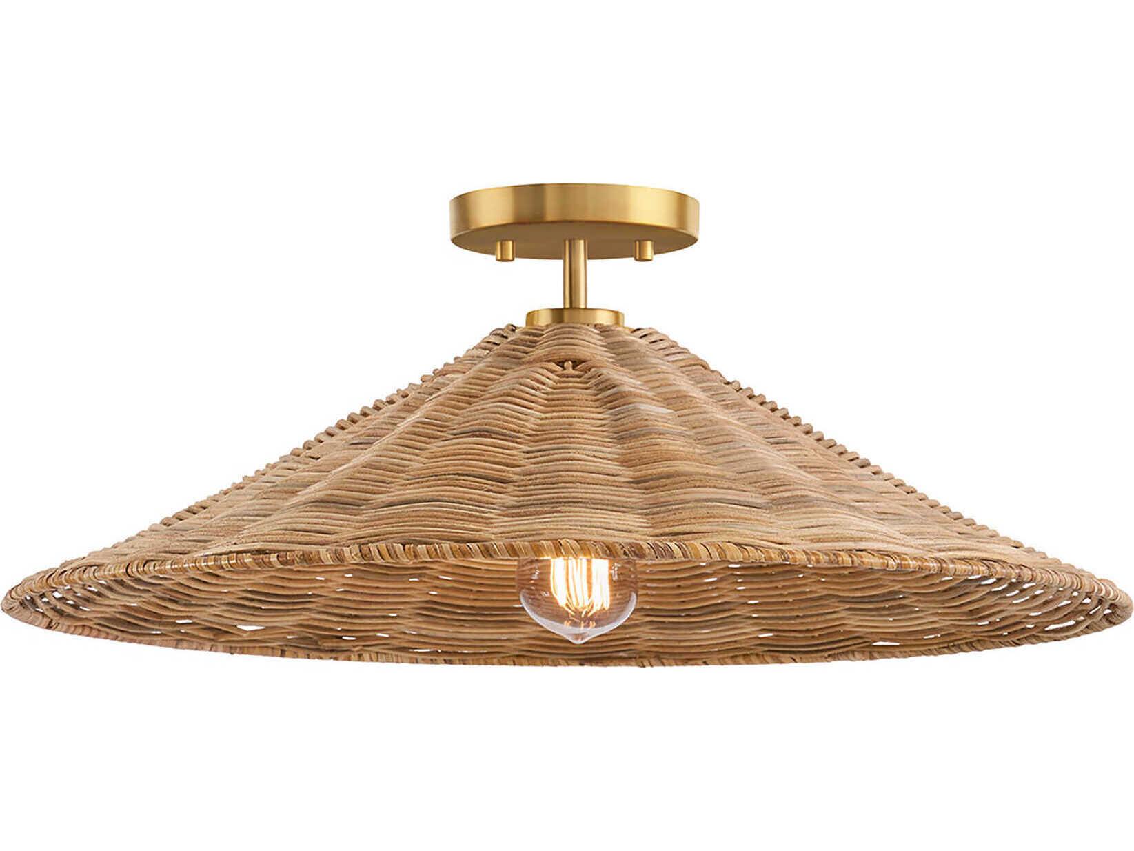 Savoy House Meridian 1-Light Natural Brass Semi Flush Mount