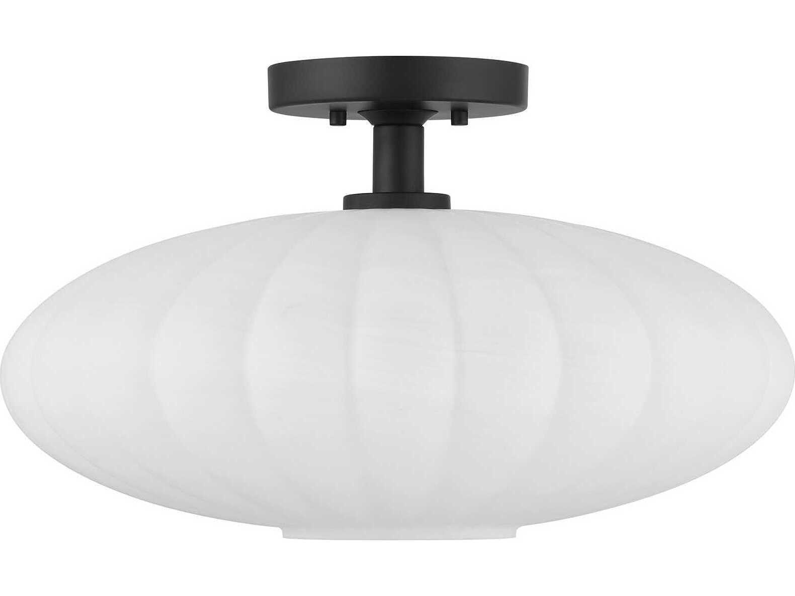 Savoy House Meridian 1-Light Matte Black Semi Flush Mount