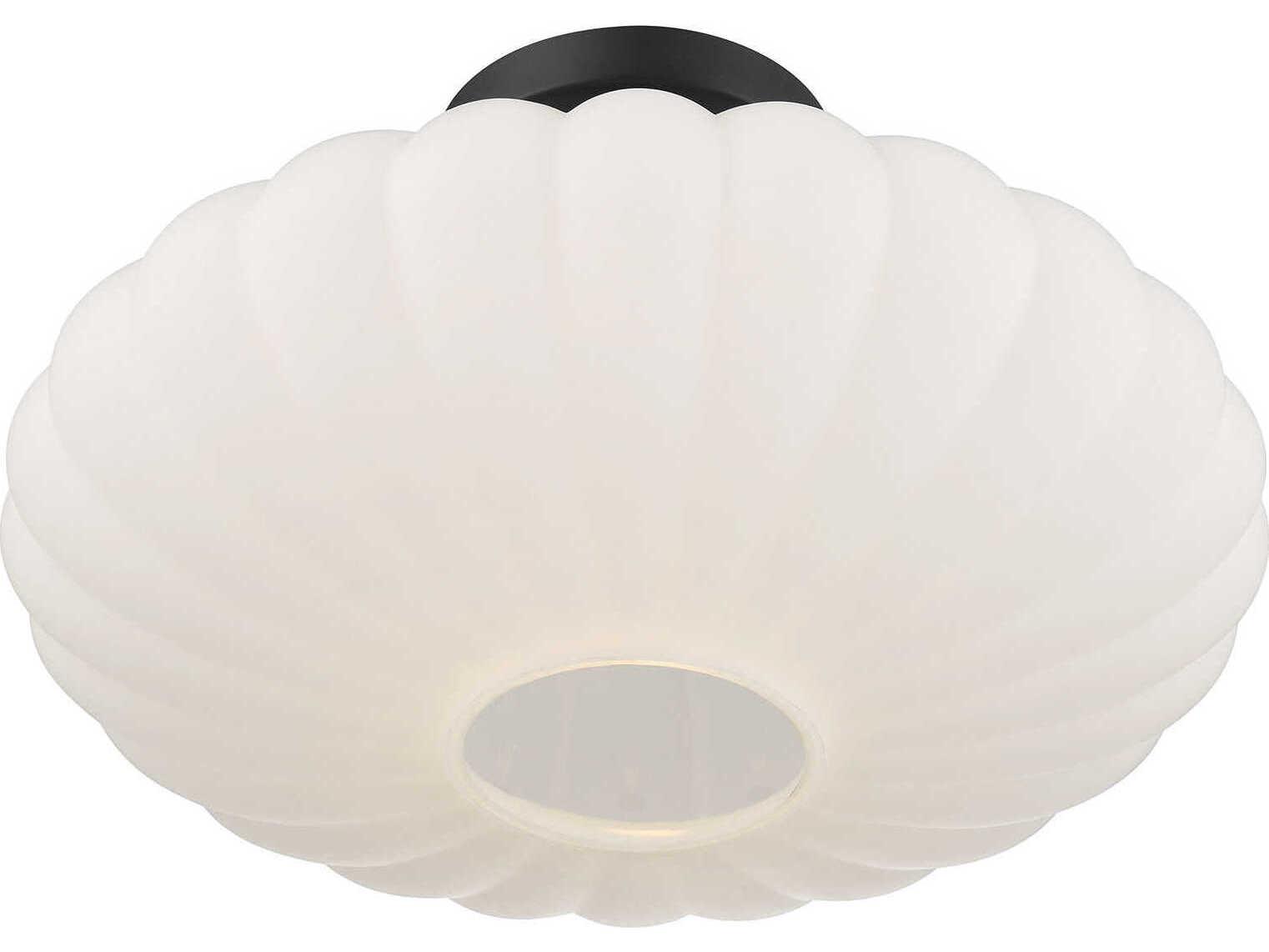 Savoy House Meridian 1-Light Matte Black Semi Flush Mount
