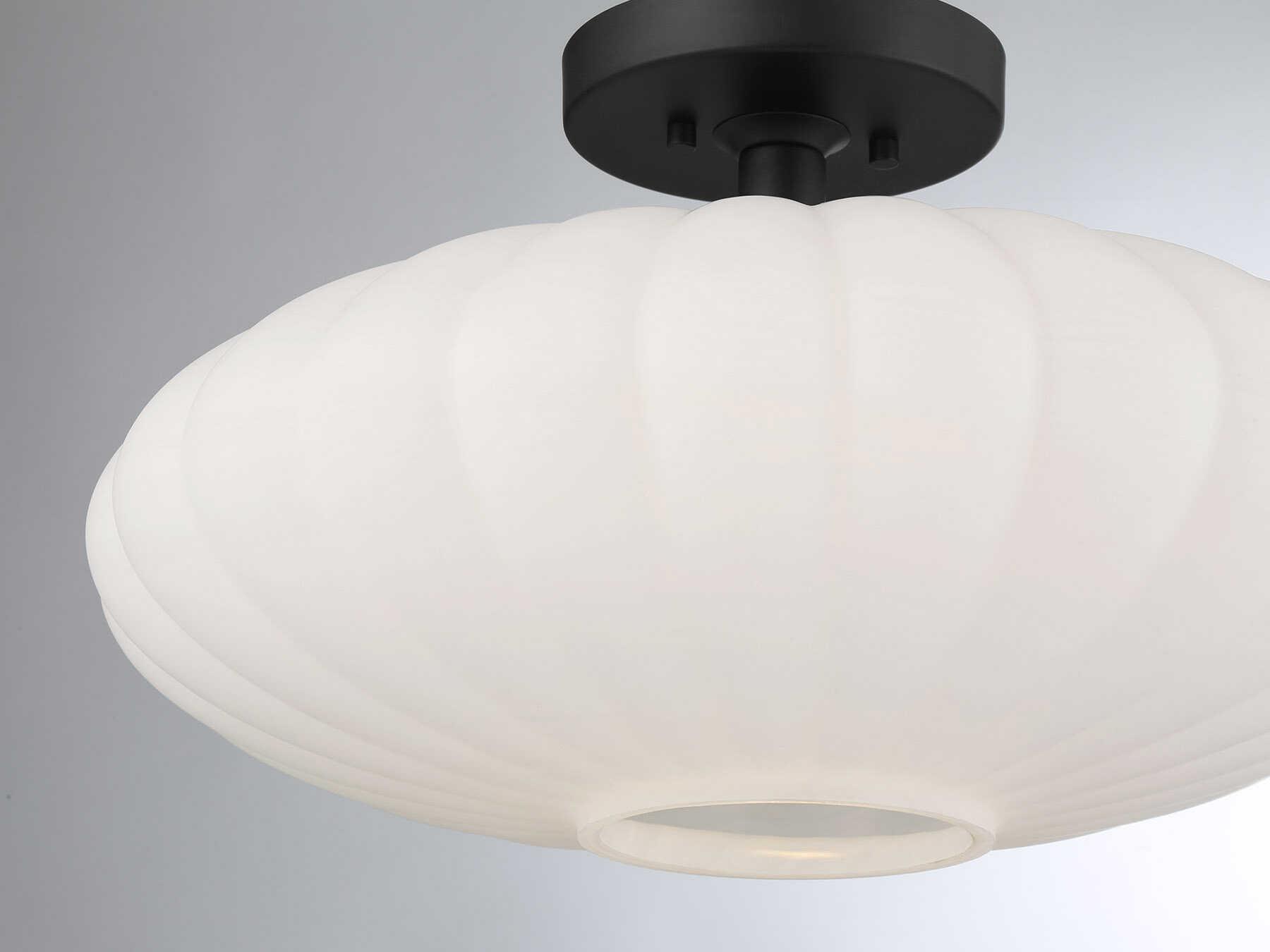 Savoy House Meridian 1-Light Matte Black Semi Flush Mount