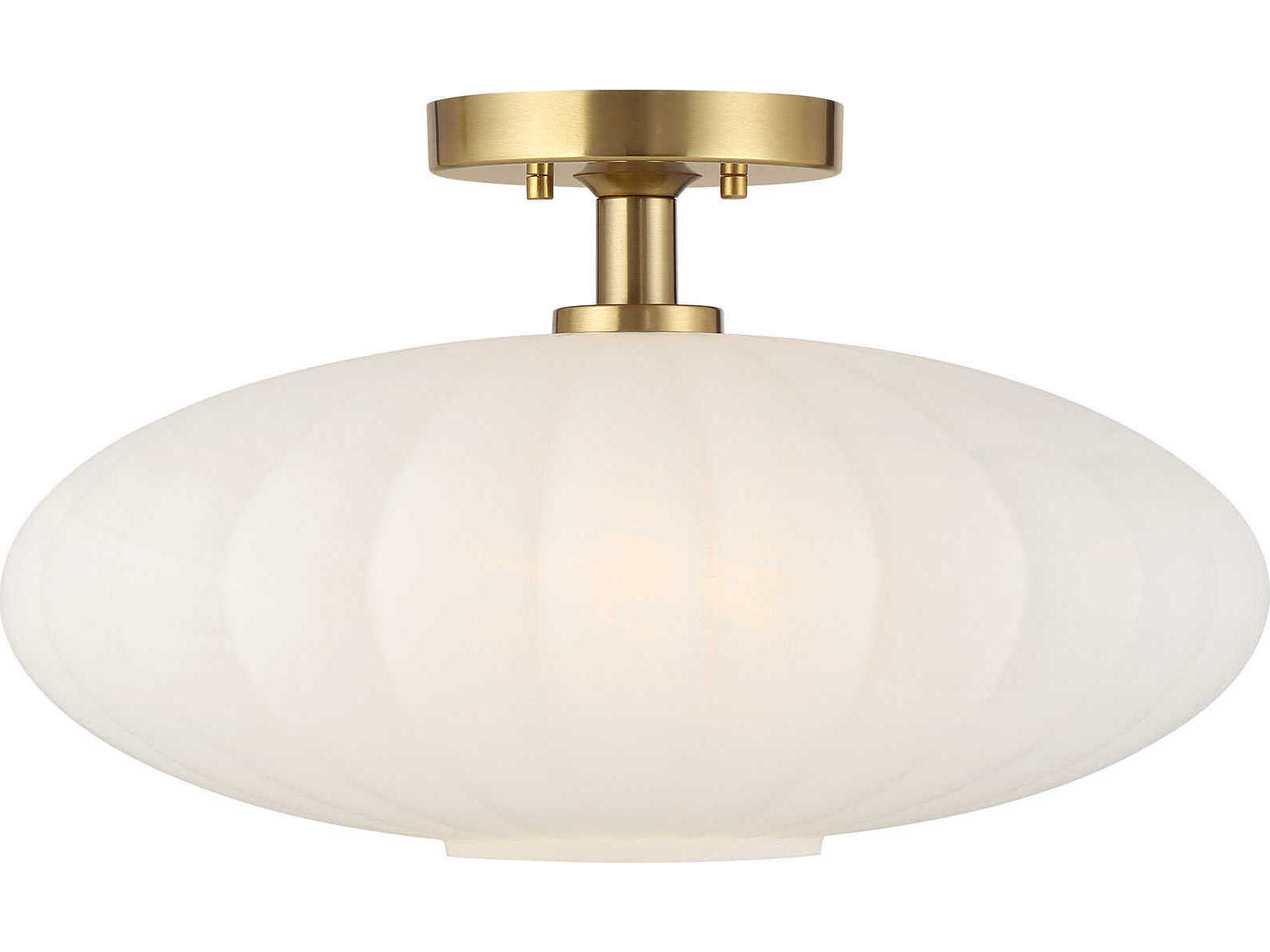 Savoy House Meridian 1-Light Natural Brass Semi Flush Mount