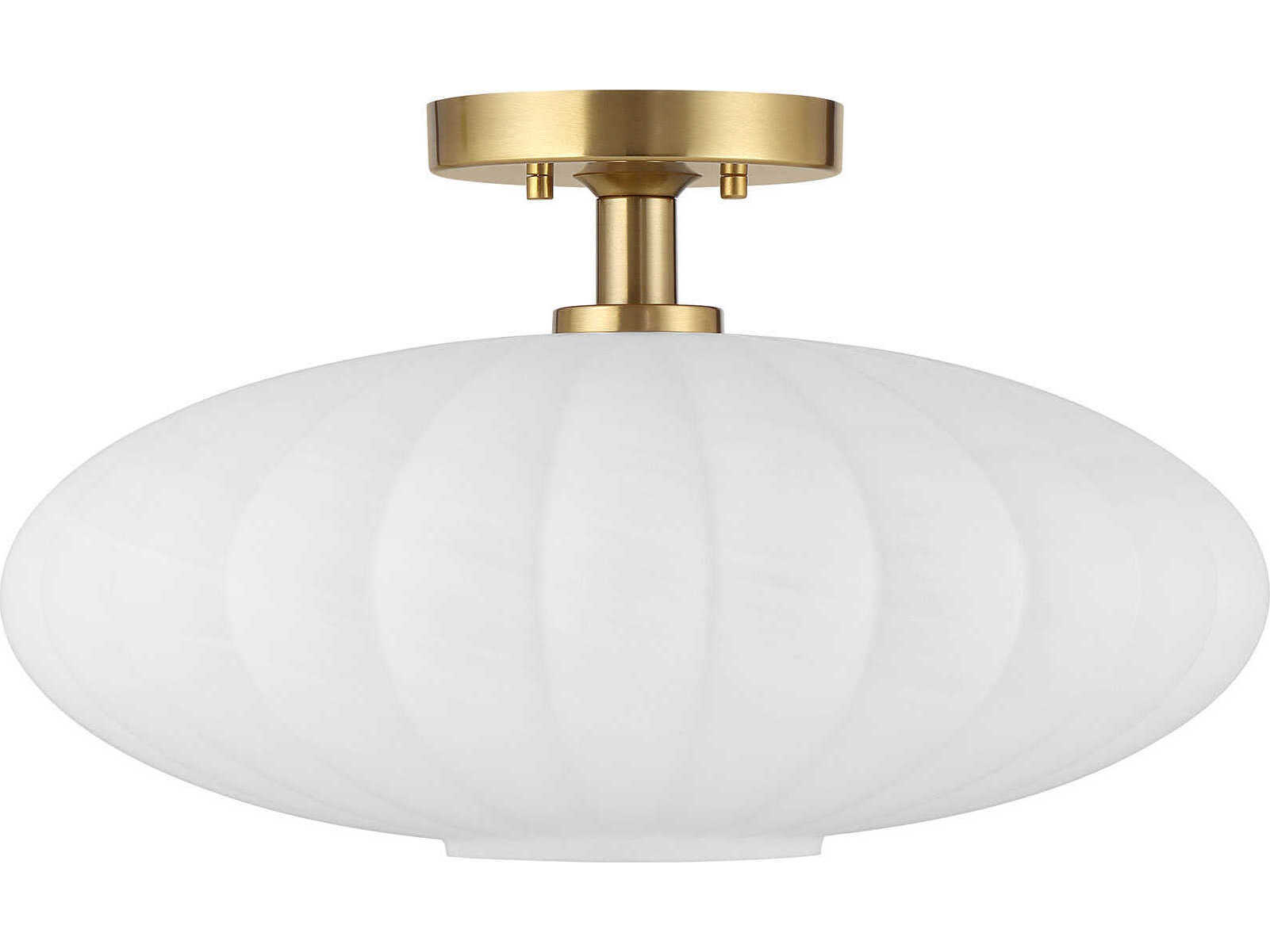 Savoy House Meridian 1-Light Natural Brass Semi Flush Mount