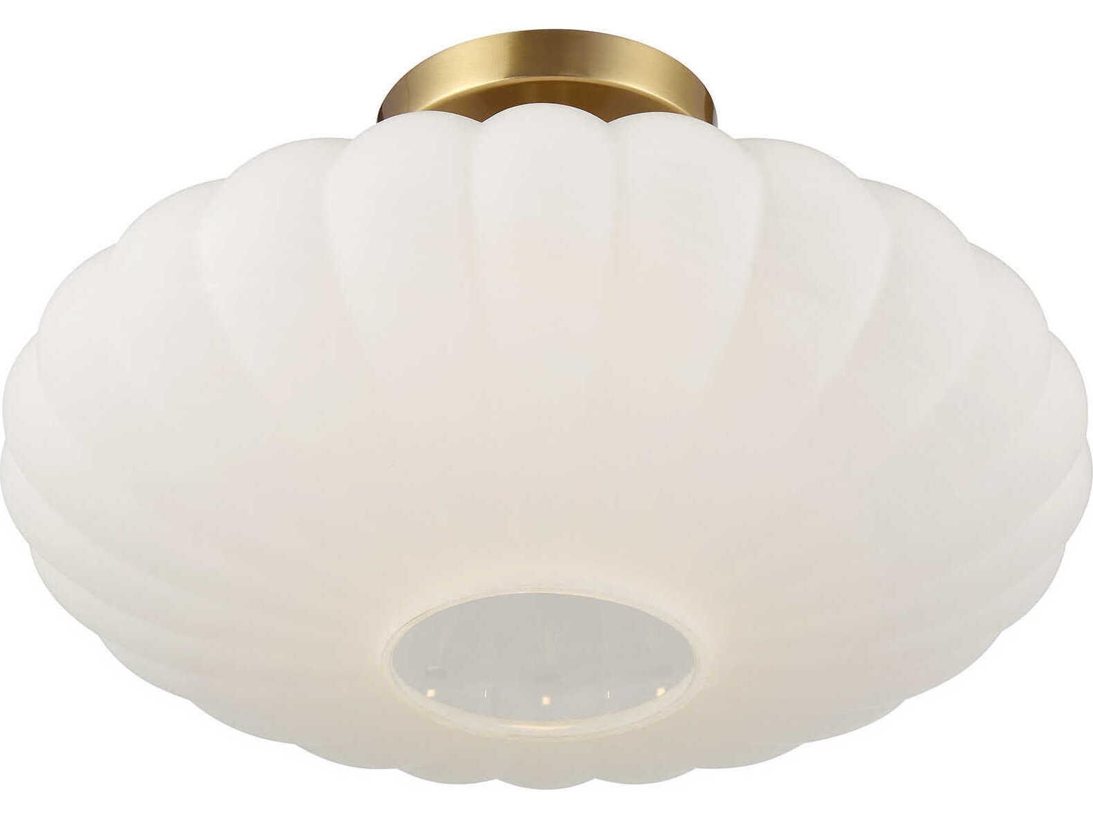 Savoy House Meridian 1-Light Natural Brass Semi Flush Mount