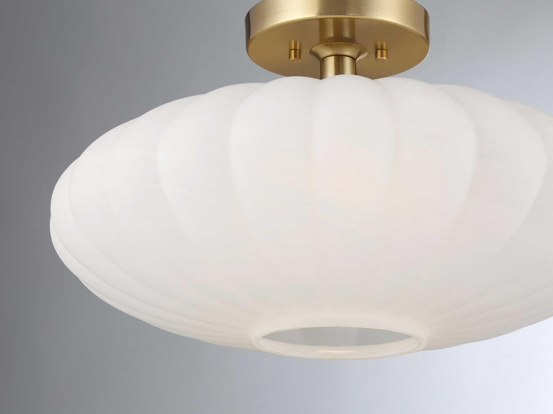 Savoy House Meridian 1-Light Natural Brass Semi Flush Mount