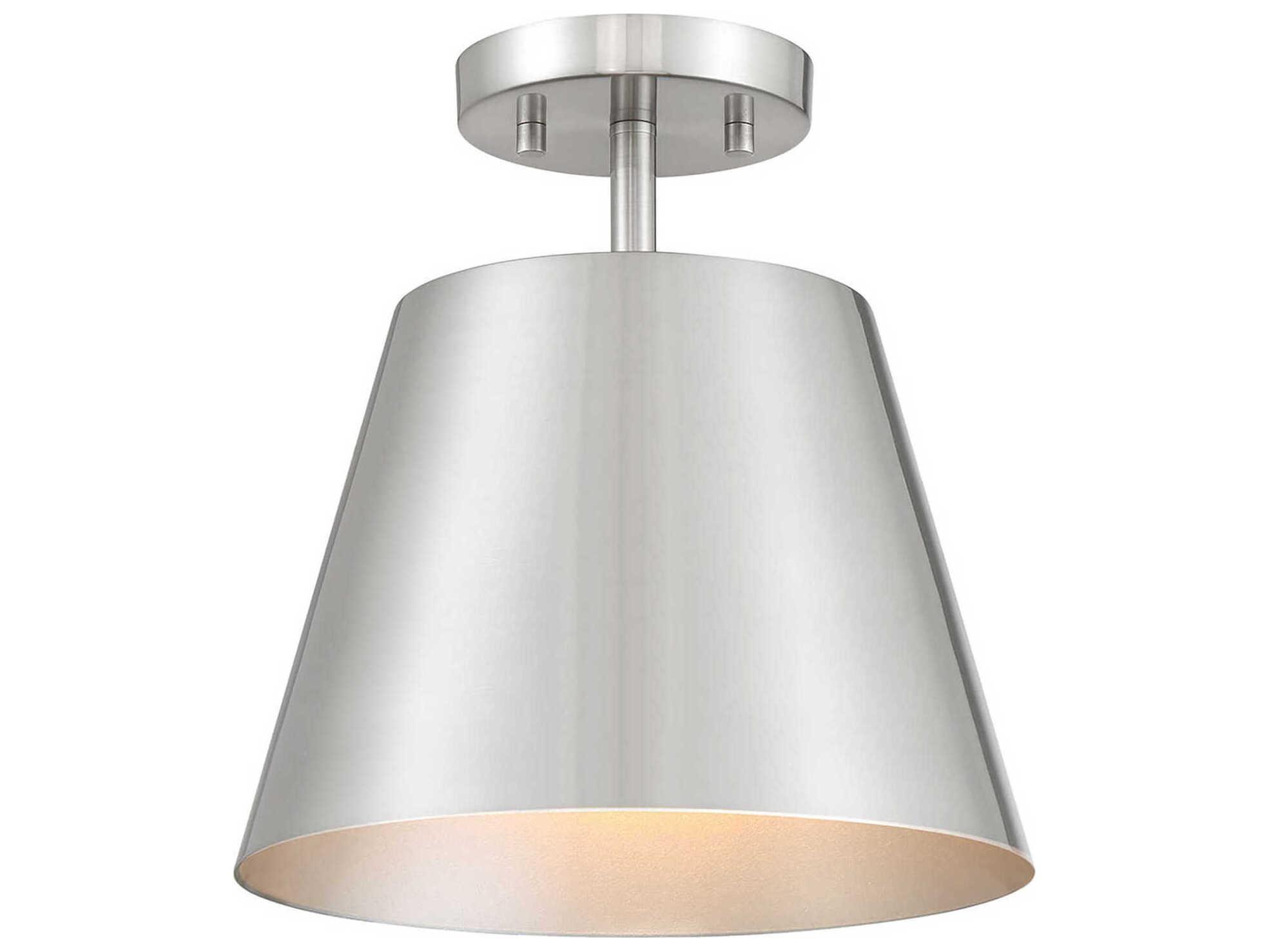 Savoy House Meridian 1-Light Brushed Nickel Empire Semi Flush Mount