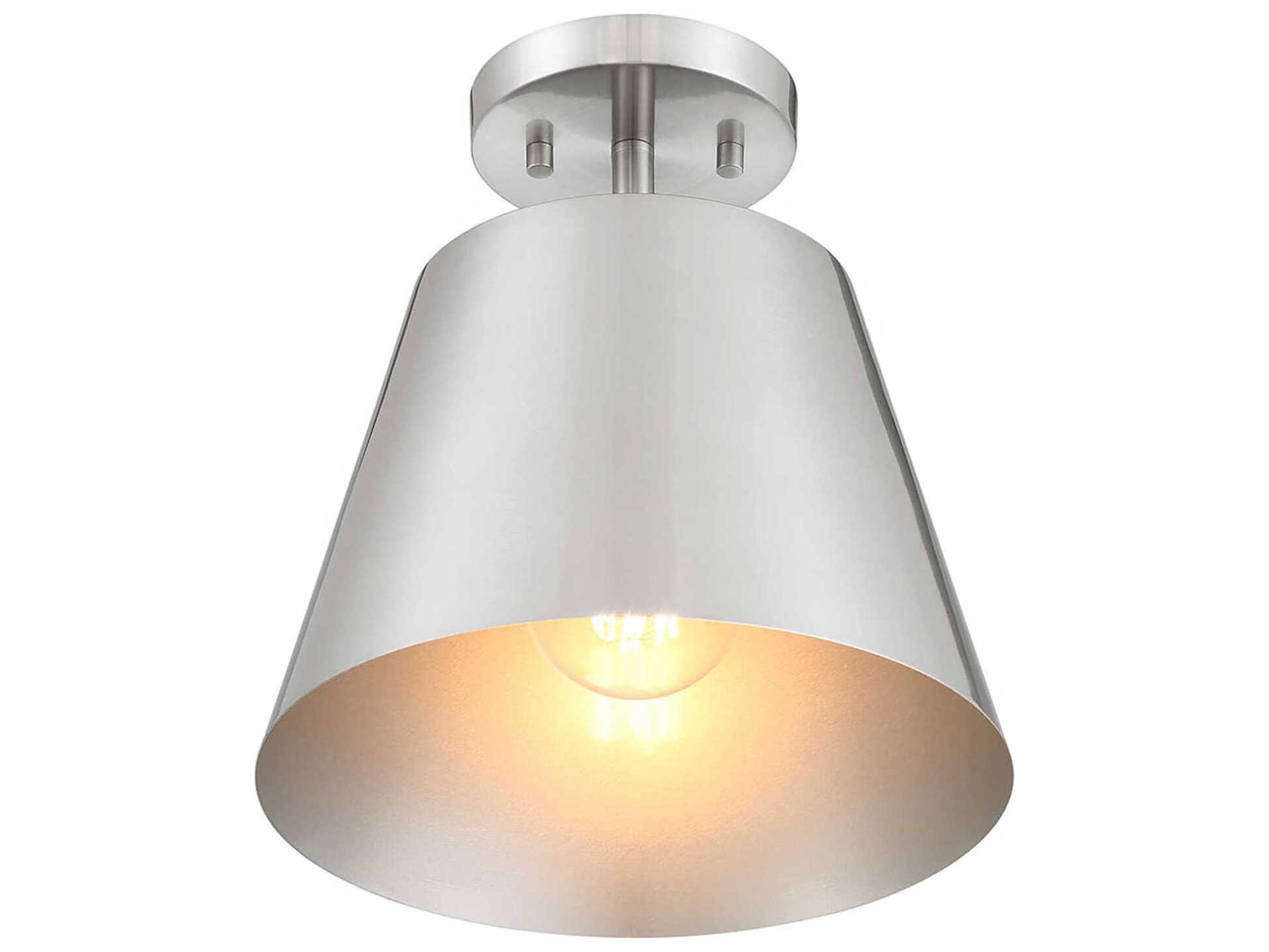 Savoy House Meridian 1-Light Brushed Nickel Empire Semi Flush Mount