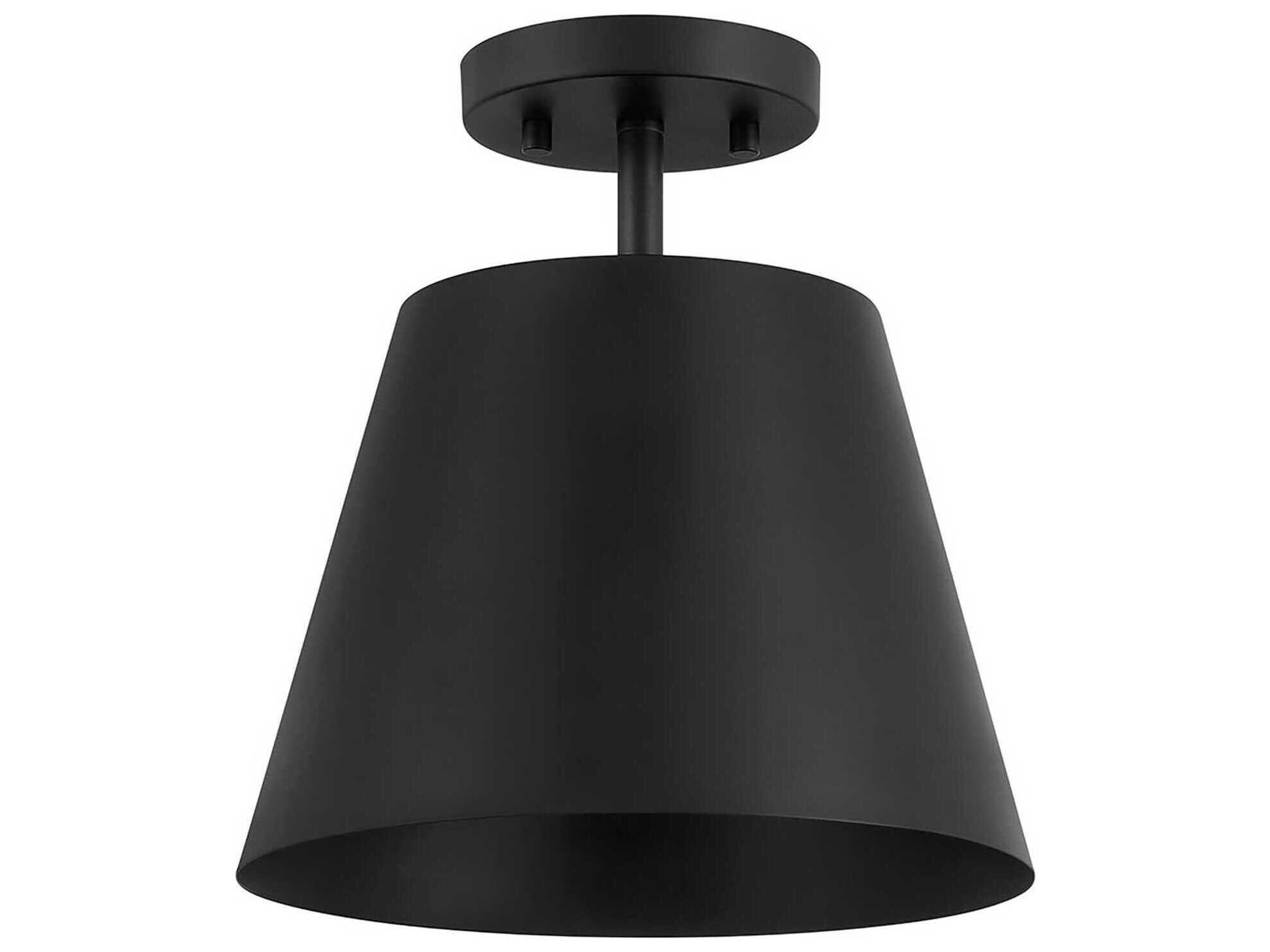 Savoy House Meridian 1-Light Matte Black Empire Semi Flush Mount