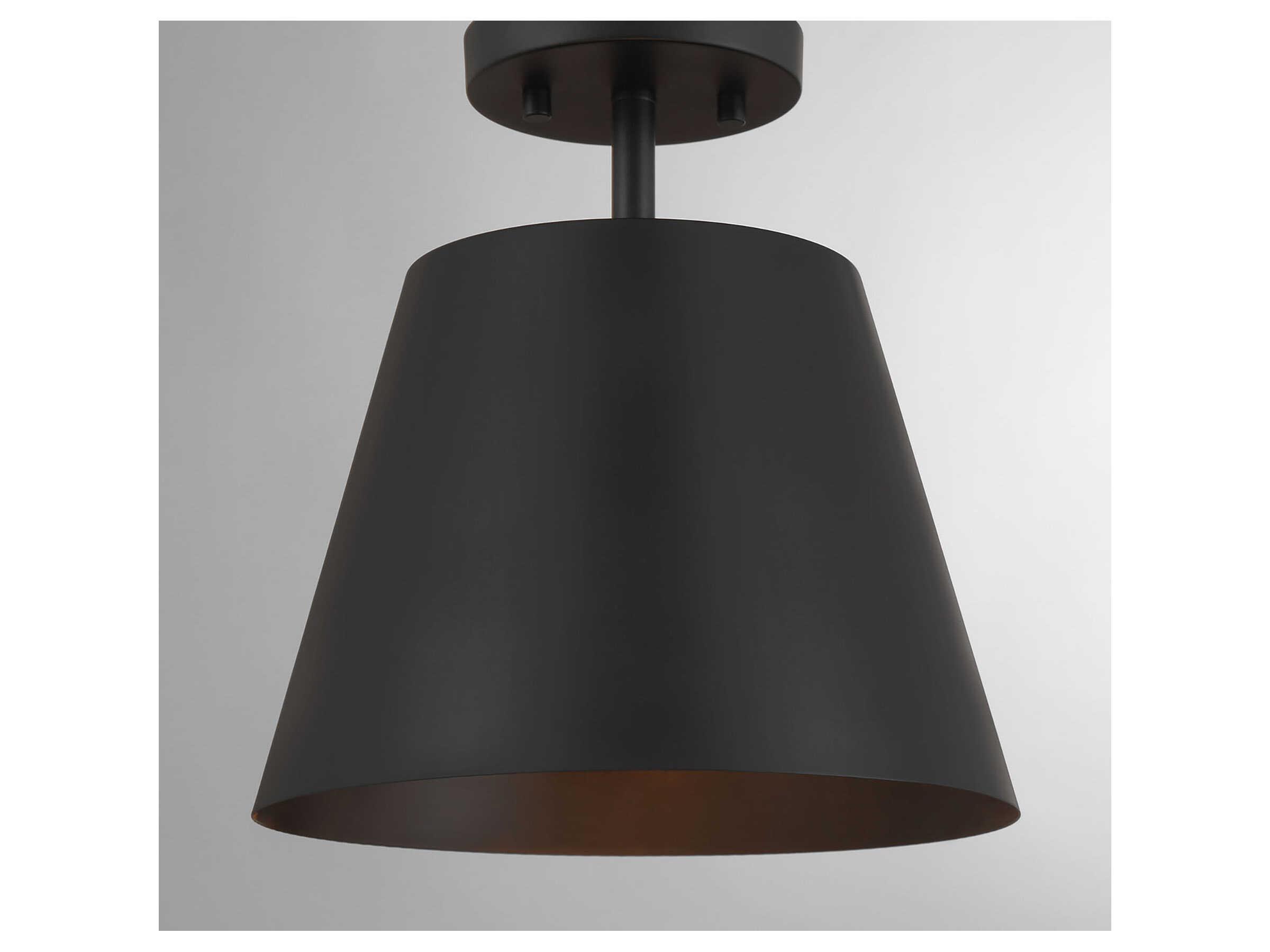 Savoy House Meridian 1-Light Matte Black Empire Semi Flush Mount