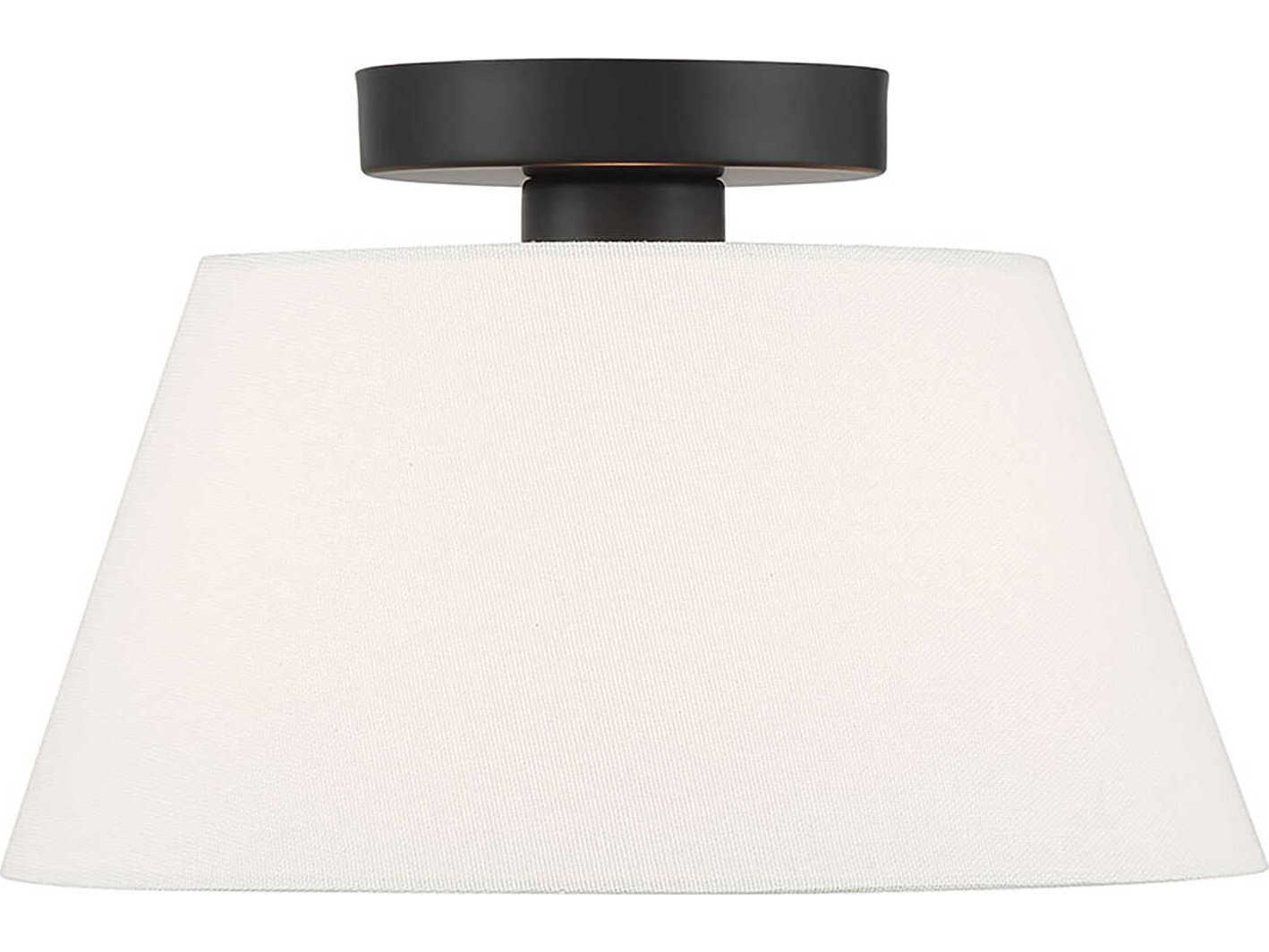 Savoy House Meridian 1-Light Matte Black Empire Semi Flush Mount