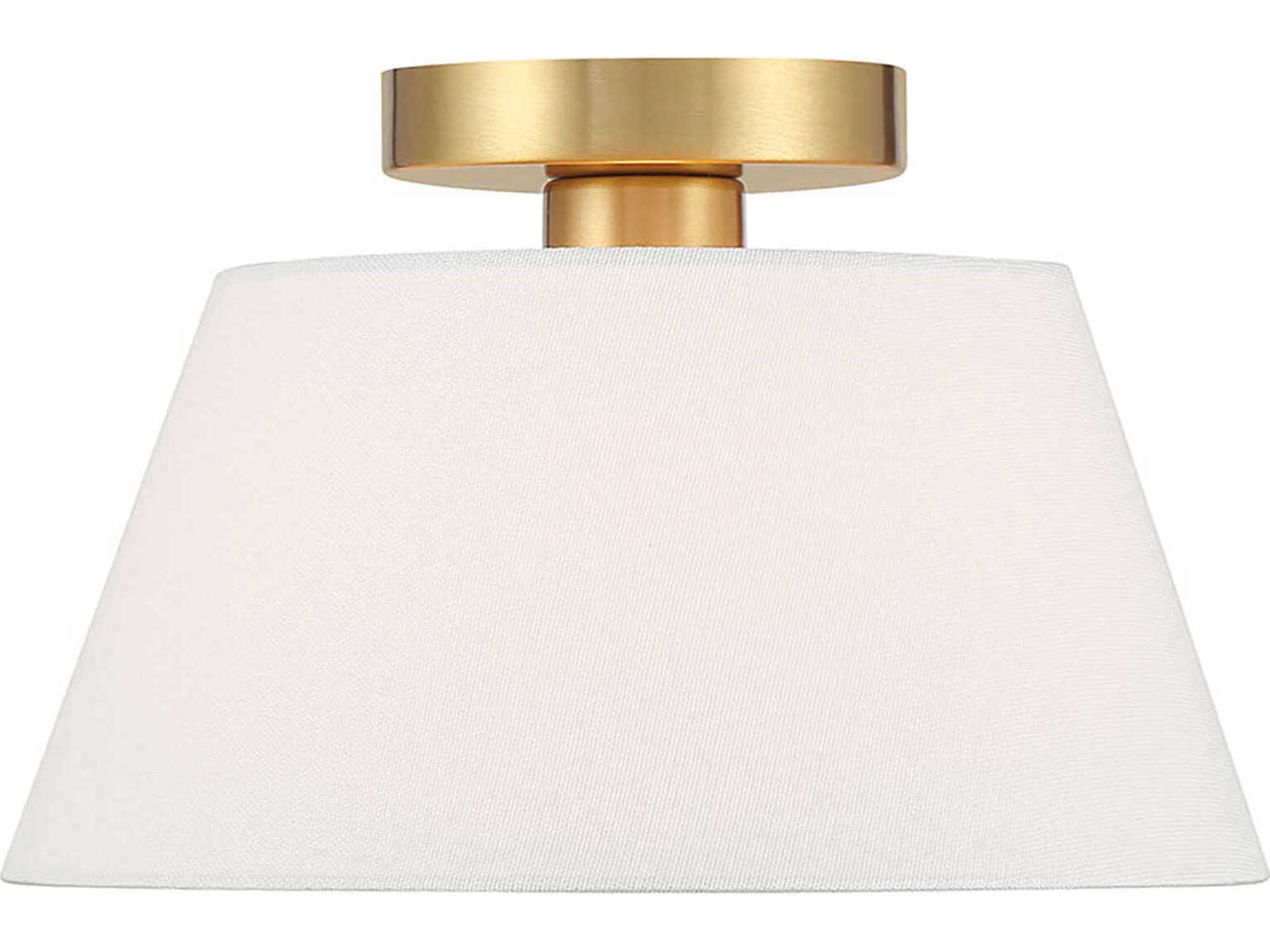 Savoy House Meridian 1-Light Natural Brass Empire Semi Flush Mount