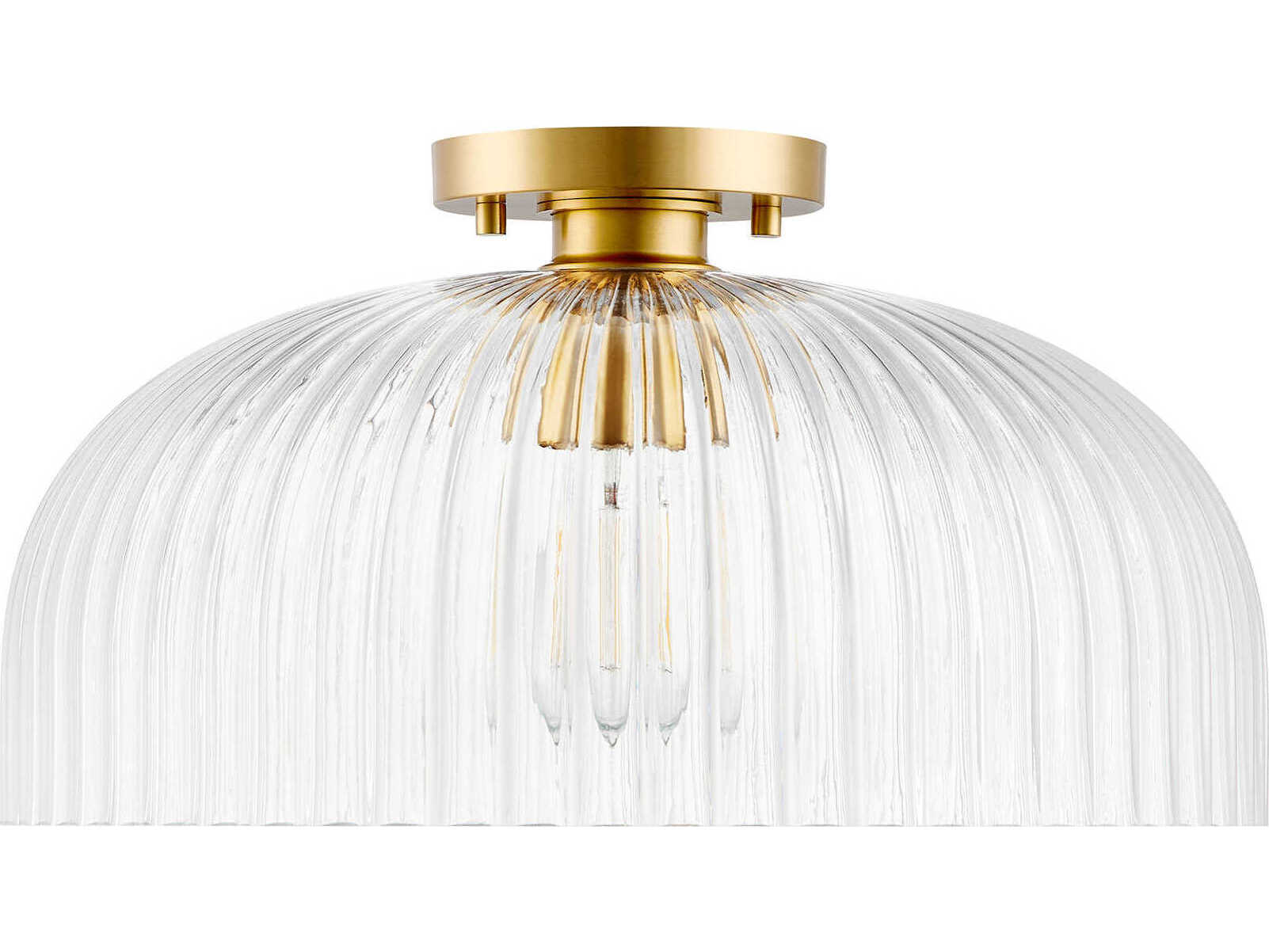 Savoy House Meridian 1-Light Natural Brass Dome Semi Flush Mount