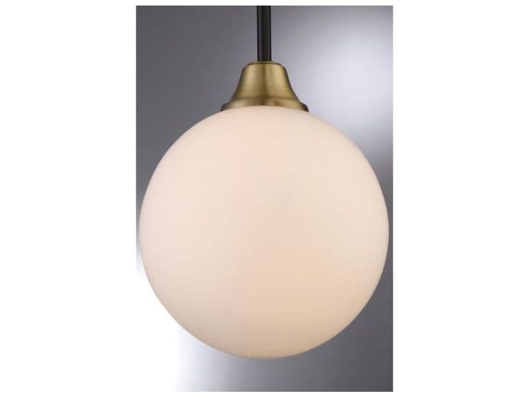 Savoy House Meridian 1-Light Oil Rubbed Bronze Natural Brass Glass Globe Geometric Mini Pendant