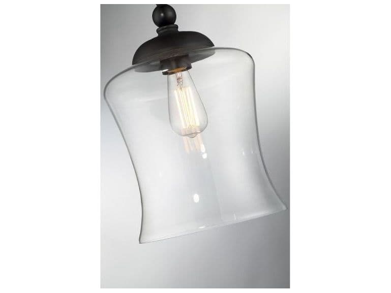 Savoy House Meridian 1-Light Oil Rubbed Bronze Glass Bell Mini Pendant