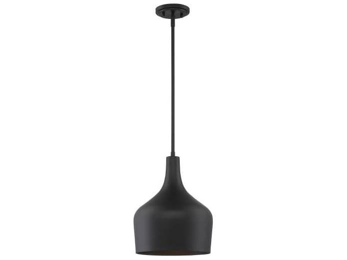 Savoy House Meridian 1-Light Matte Black Bell Mini Pendant