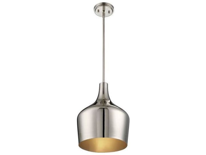 Savoy House Meridian 1-Light Polished Nickel Bell Mini Pendant