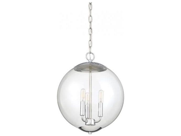 Savoy House Meridian 3-Light Chrome Globe Pendant