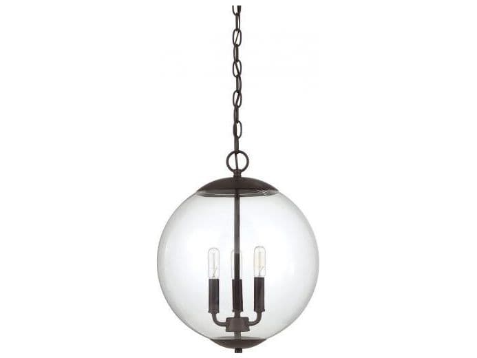 Savoy House Meridian 3-Light Oil Rubbed Bronze Globe Geometric Pendant