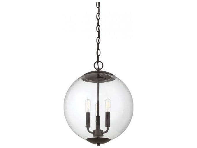 Savoy House Meridian 3-Light Oil Rubbed Bronze Globe Geometric Pendant