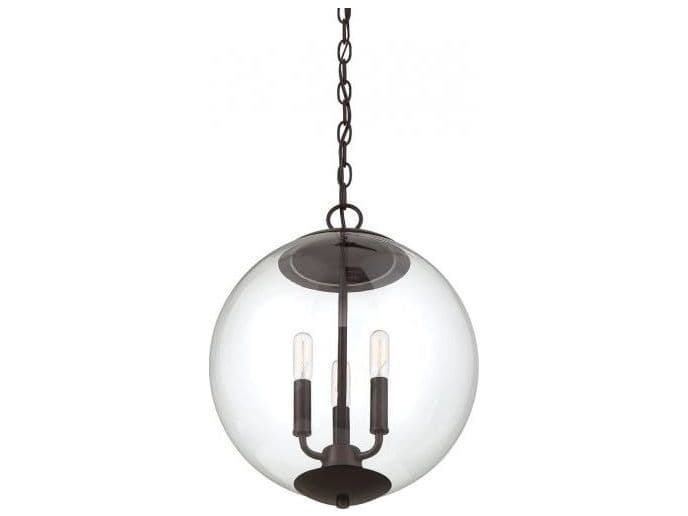 Savoy House Meridian 3-Light Oil Rubbed Bronze Globe Geometric Pendant