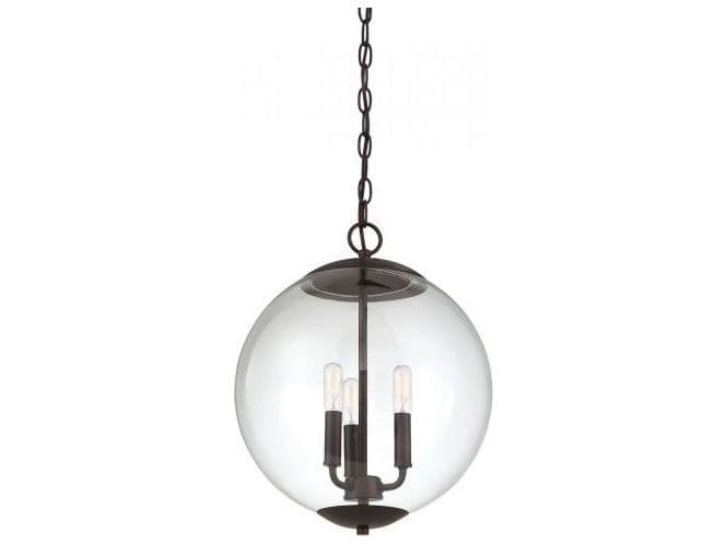 Savoy House Meridian 3-Light Oil Rubbed Bronze Globe Geometric Pendant