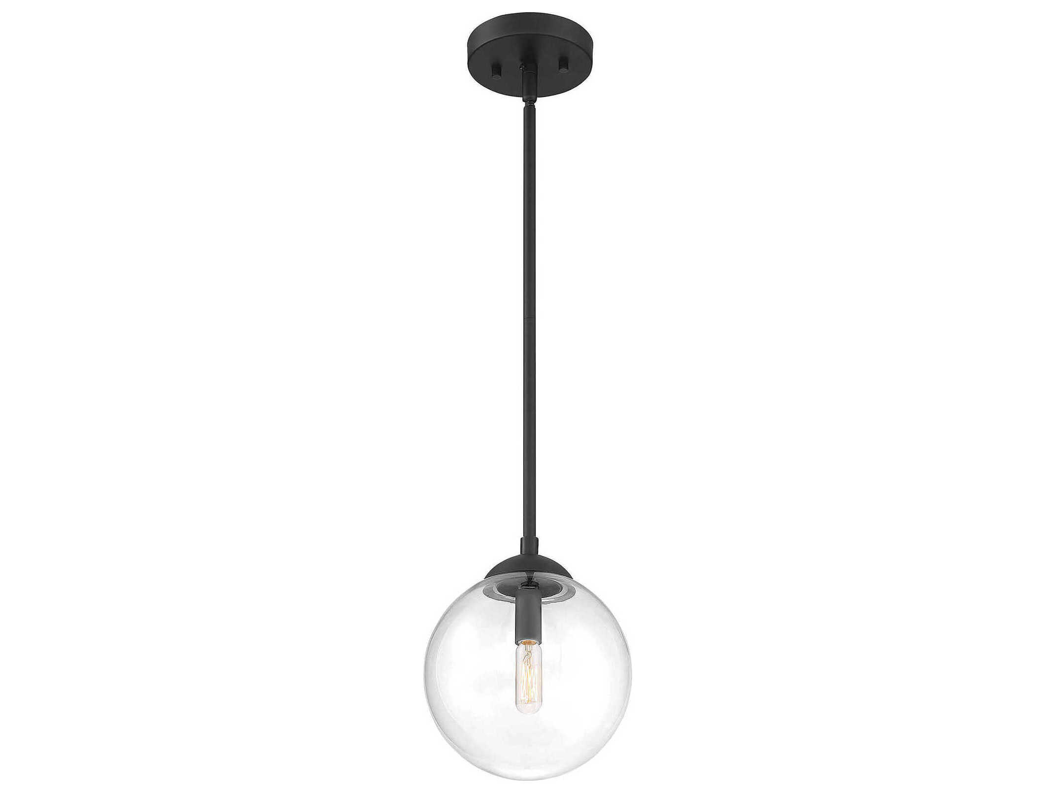 Savoy House Meridian 1-Light Matte Black Glass Globe Mini Pendant
