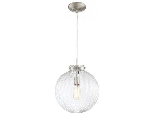 Savoy House Meridian 1-Light Brushed Nickel Glass Globe Geometric Mini Pendant