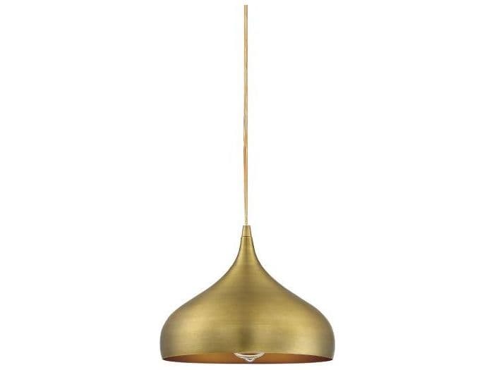 Savoy House Meridian 1-Light Natural Brass Bell Mini Pendant