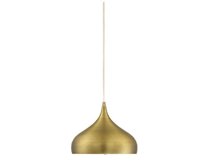 Savoy House Meridian 1-Light Natural Brass Bell Mini Pendant