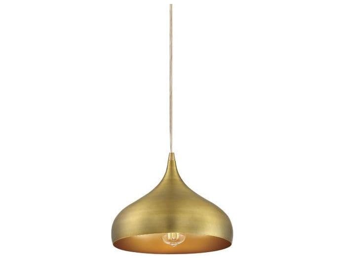 Savoy House Meridian 1-Light Natural Brass Bell Mini Pendant