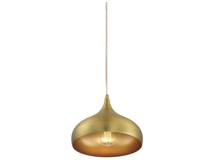 Savoy House Meridian 1-Light Natural Brass Bell Mini Pendant