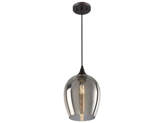 Savoy House Meridian 1-Light Oil Rubbed Bronze Glass Bell Mini Pendant